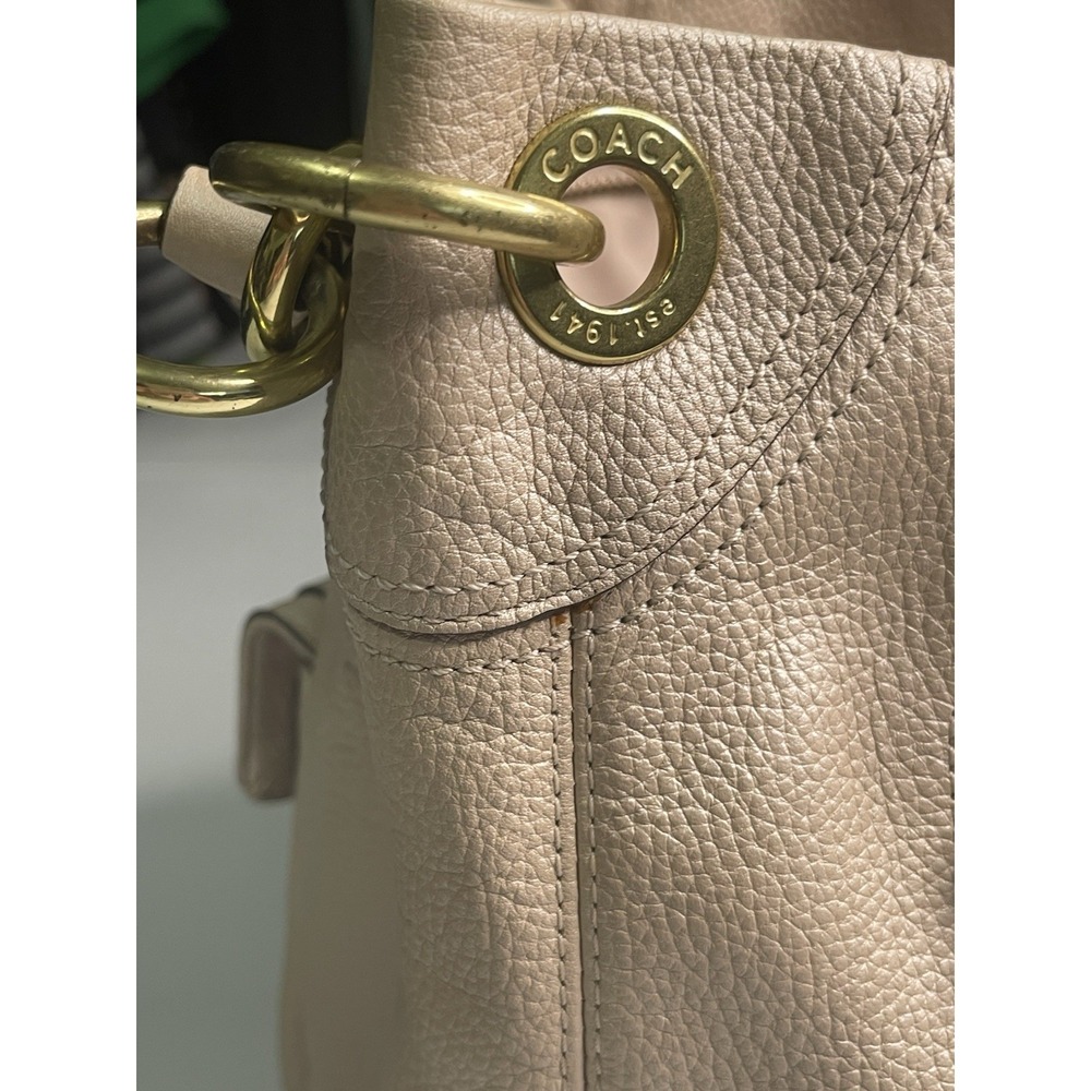COACH 18889 PENELOPE Champagne Pearl Gold Pebbled Hobo Slouch 2011 FREE SHIPPING - Picture 5 of 16